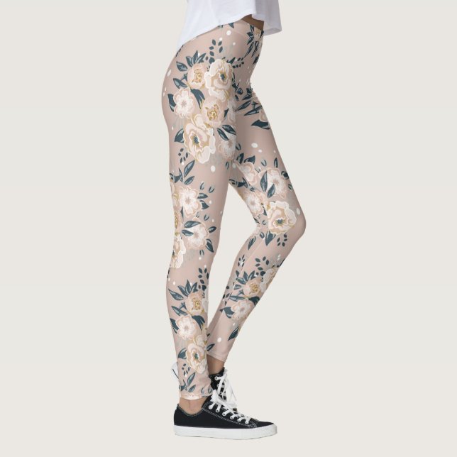 Modern Elegant Floral Leggings (Right)