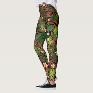 Modern Elegant Floral Leggings