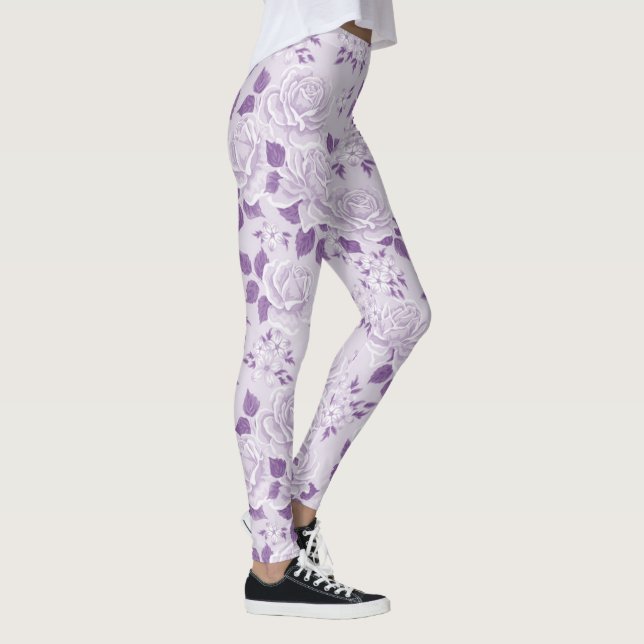 Modern Elegant Floral Leggings (Right)
