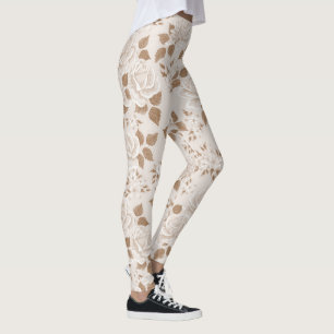 Modern Elegant Floral Leggings