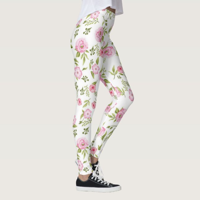 Modern Elegant Floral Leggings (Right)