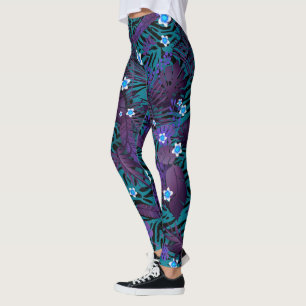 Modern Elegant Floral Leggings