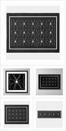 Modern Elegant Floral Line Art Black White