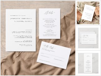 Modern Elegant Floral Line Art Wedding Invitation 