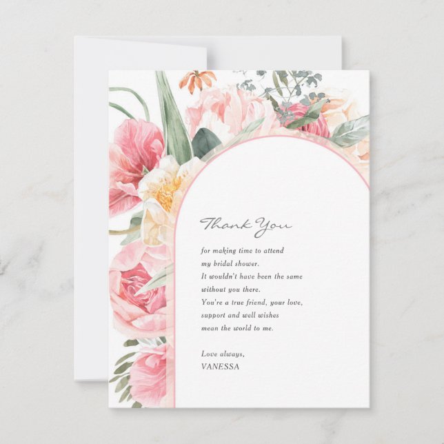 Modern elegant floral personalized thank you (Front)
