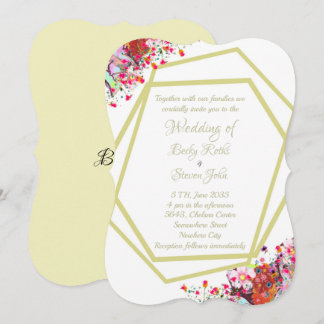 Modern Elegant Floral Rustic Wedding Invitation