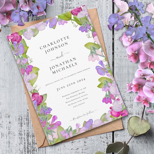 Modern Elegant Floral Watercolor Invitation