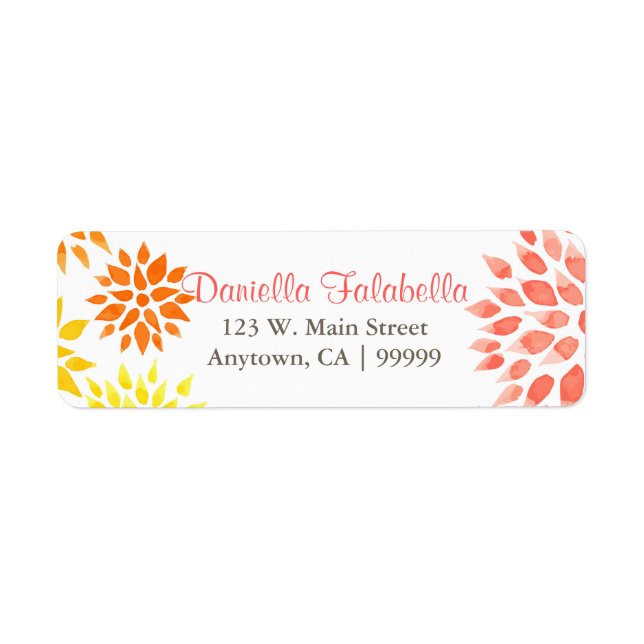 Modern Elegant Floral Watercolor Spring Label (Front)