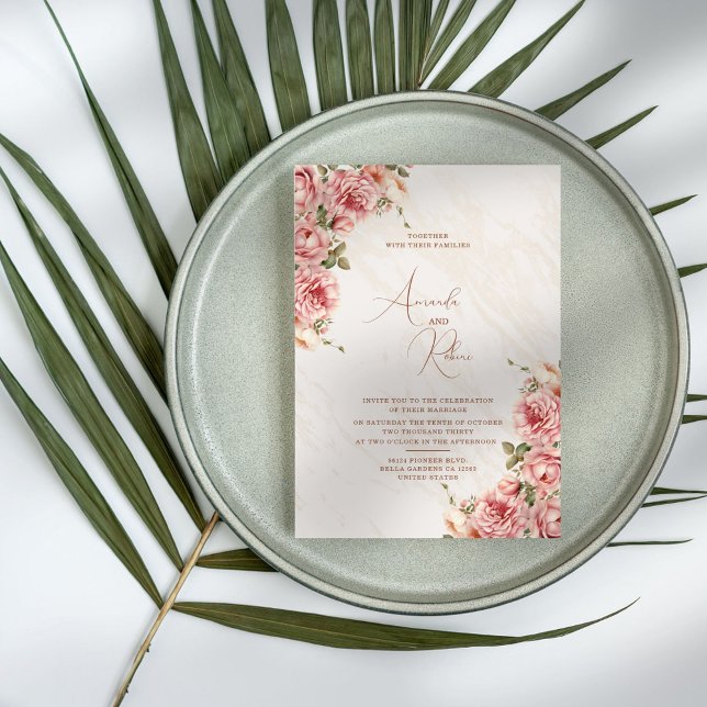 Modern Elegant Floral Wedding Invitation (Creator Uploaded)