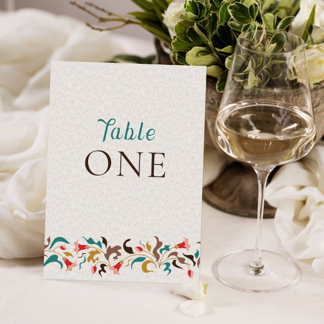 Modern Elegant Floral Wreath Wedding Table Number (Creator Uploaded)