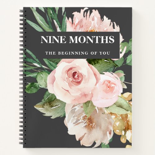 Modern Elegant Flowers Beauty Pregnancy Gift Notebook