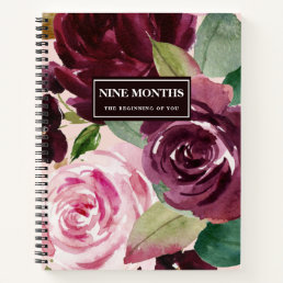 Modern Elegant Flowers Beauty Pregnancy Gift Notebook