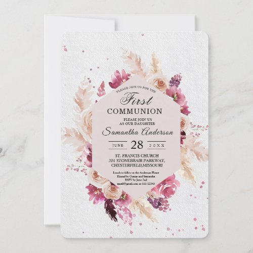 Modern Elegant Flowers Frame Beauty Invitation