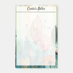 Modern Elegant Flowery Garden 4" x 6" Post-it Notes