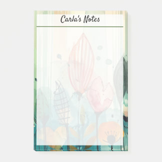 Modern Elegant Flowery Garden 4" x 6" Post-it Notes