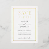 Modern Elegant Foil Pressed Wedding Save the Date Foil Invitation (Standing Front)