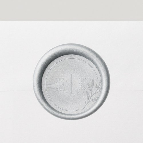 Modern Elegant Foliage Wedding Monogram Wax Seal Stamp