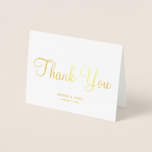 Modern Elegant Font Wedding Thanks Foil Card