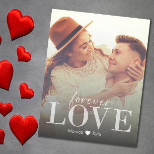 Modern Elegant Forever Love Photo Valentine's Card