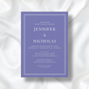 Modern Elegant Formal Purple Virtual Wedding Invitation