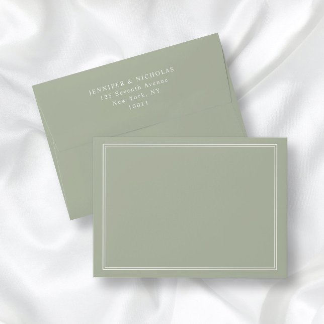 Modern Elegant Formal Sage Green Address Wedding E Envelope (Creator Uploaded)