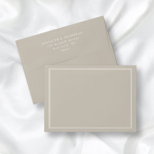 Modern Elegant Formal Taupe Address Wedding Envelope