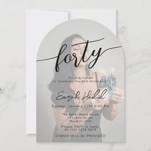 Modern Elegant Forty 40th Birthday Party Photo