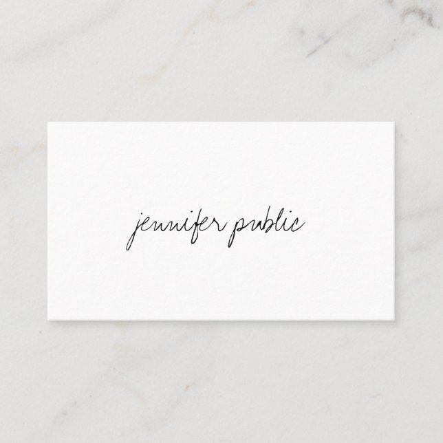 Modern Elegant Freehand Script Professional Simple Business Card (Front)