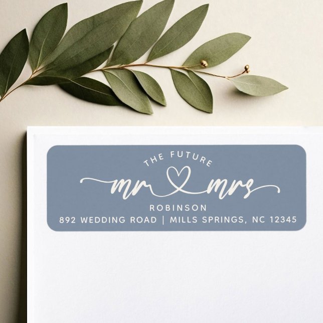 Modern Elegant Future MR and MRS Hearts Script Label (Creator Uploaded)