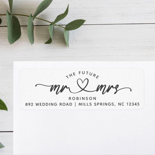Modern Elegant Future MR and MRS Hearts Script Label (Creator Uploaded)