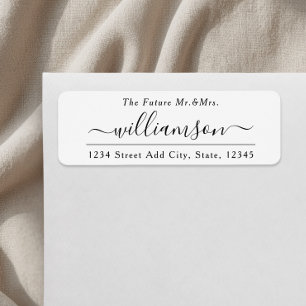 Modern Elegant Future Mr. and Mrs. Wedding Address Label