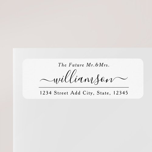 Modern Elegant Future Mr and Mrs Wedding Address Label