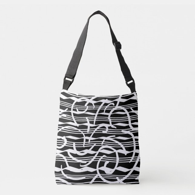 Modern Elegant Geometric Abstract Minimalist Art Crossbody Bag (Front)