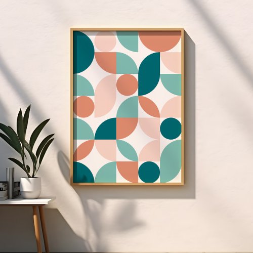 Modern Elegant Geometric Abstract Minimalist Art  Framed Art