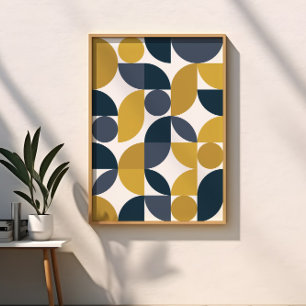 Modern Elegant Geometric Abstract Minimalist Art Framed Art
