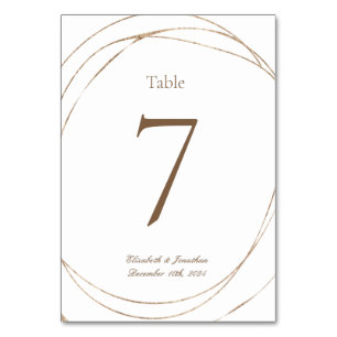 Modern Elegant Geometric Gold Number Wedding Table Number