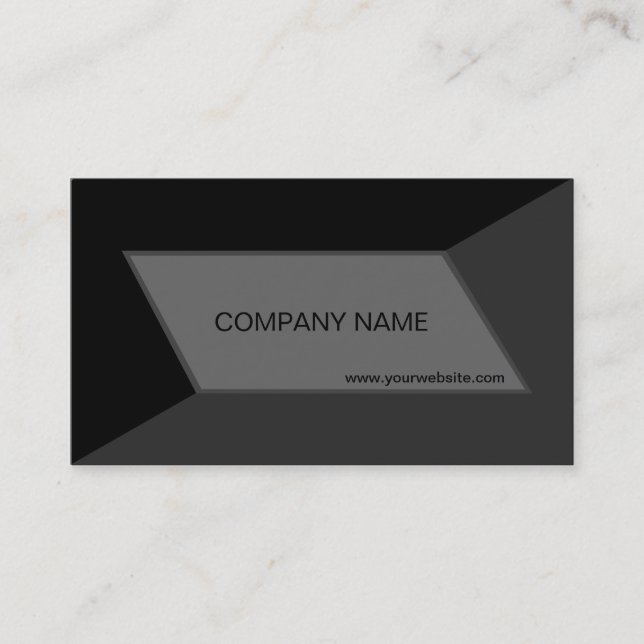 Modern Elegant Geometric Pattern Black Gray Business Card (Front)