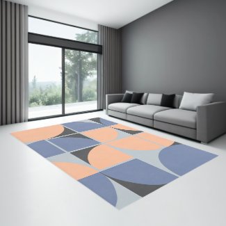 Modern Elegant Geometric Peach Blue Grey Stylish