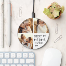 Modern Elegant Gift for Best Mom Ever Personalized Wireless Charger