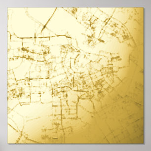 Modern Elegant Gift Map of Amsterdam, Netherlands Foil Prints