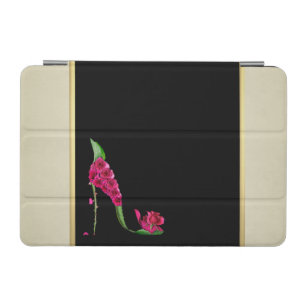 Modern Elegant Girly, Black, Cream,Flower Heel iPad Mini Cover