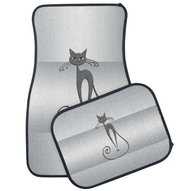 Modern Elegant Girly, Cat Car Floor Mat (Set)