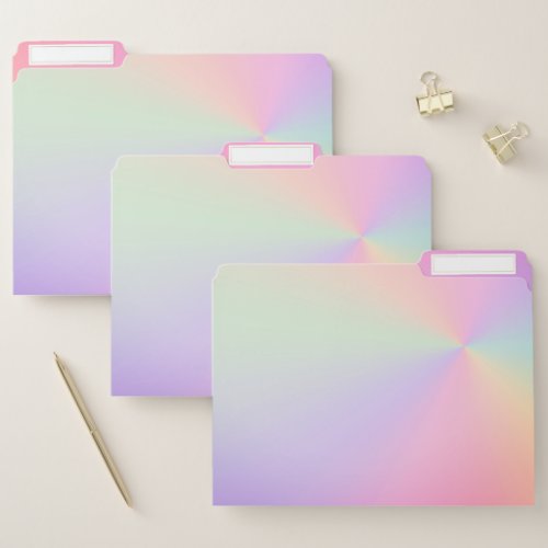 Modern elegant girly gradient colorful holographic file folder