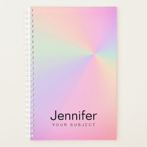Modern elegant girly gradient colorful holographic planner