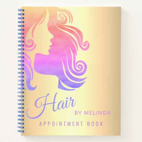 Modern elegant girly hair salon appointment book