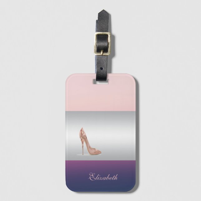 Modern Elegant Girly, Heel Luggage Tag (Front Vertical)