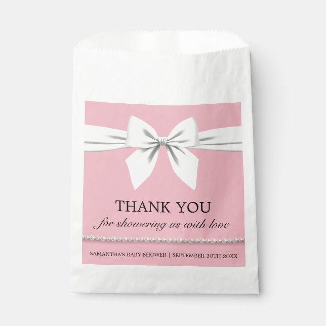 Modern Elegant Girly Pink Glam Tiffany Theme Favor Bag (Front)