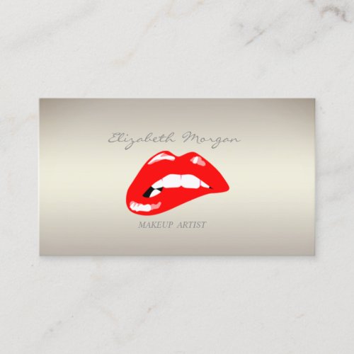 Modern Elegant Girly ProfessionalRed Lips Business Card