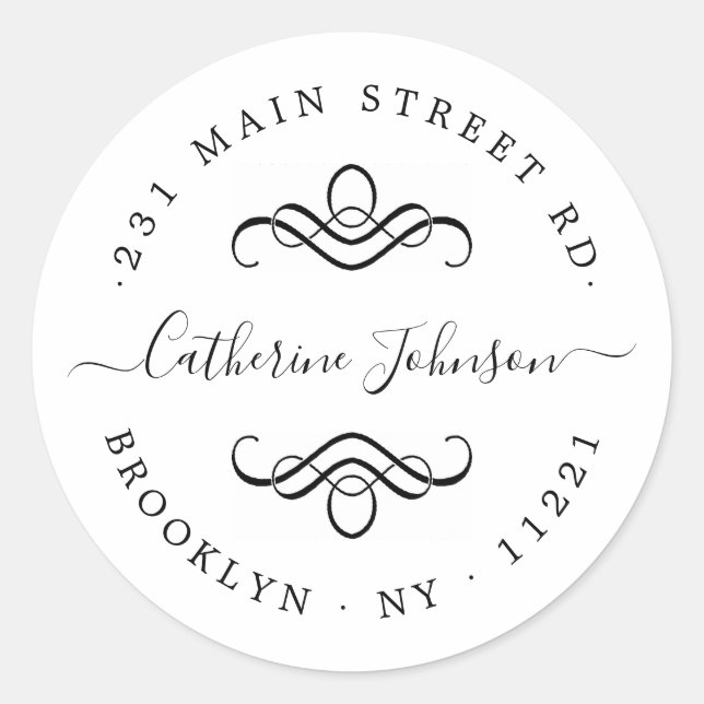 Modern Elegant Girly Script Return Address Label (Front)