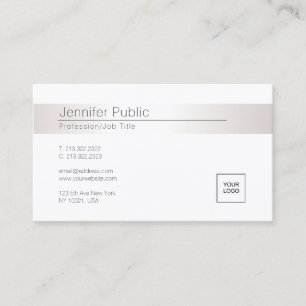 Modern Elegant Glamorous Faux Silver Trendy Logo Business Card